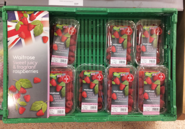 Waitrose was the first retailer to offer British grown raspberries this year.